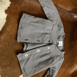 Black and White Striped Cardigan